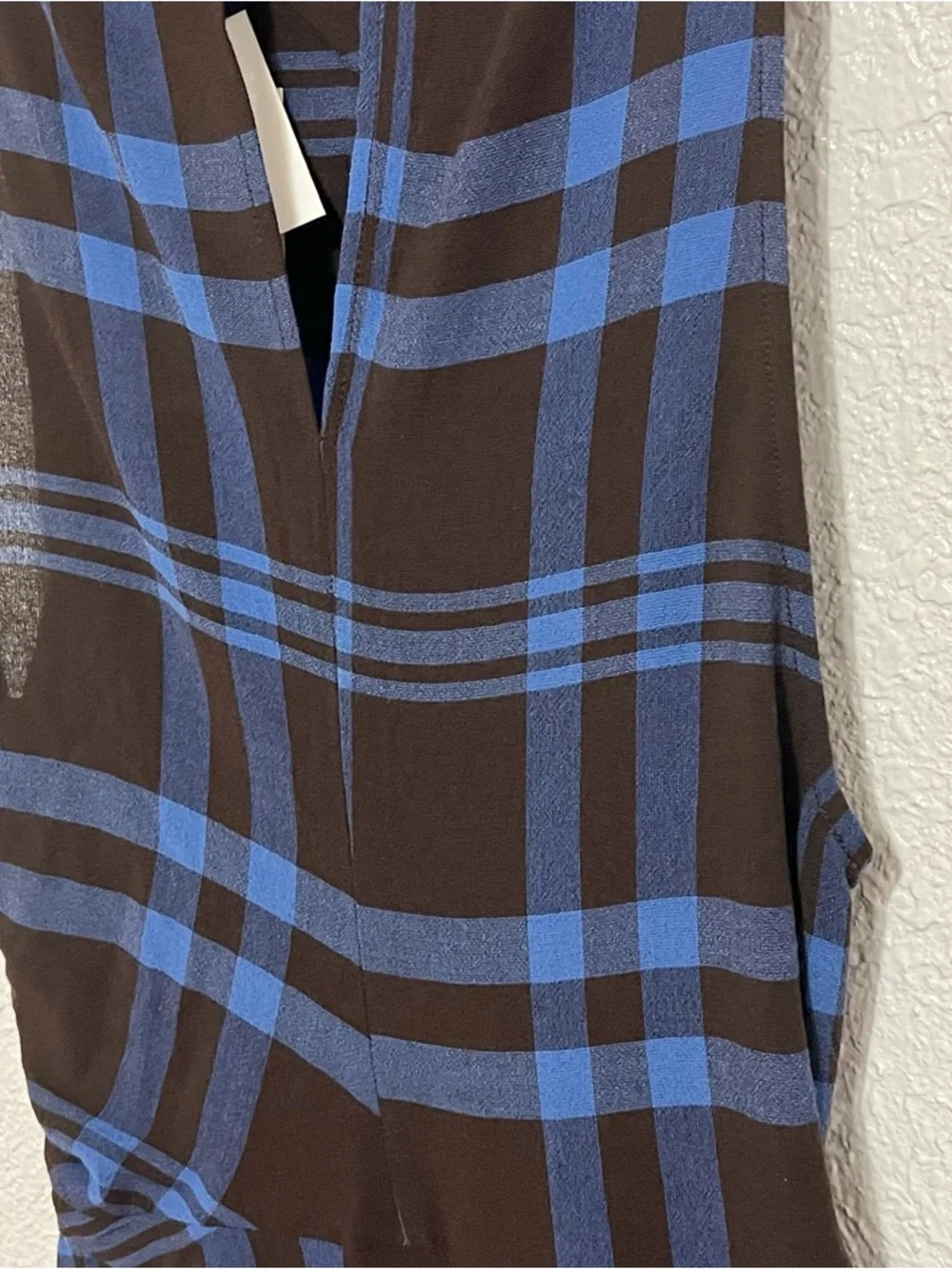 NWT A.L.C. Iggy Plaid Draped High-Neck Assymetrical Dress - Picture 9 of 11